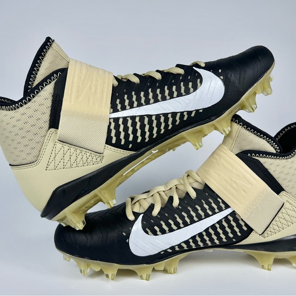 Nike Alpha Menace Pro 2 Mid Gold Black Football Cleats Size 9.5 - Picture 7 of 10